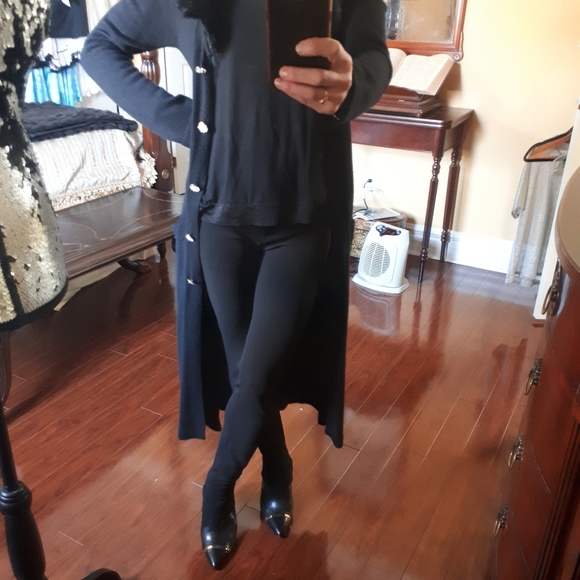 Vintage wool angora  blend duster cardigan with fur collar - Picture 6 of 8